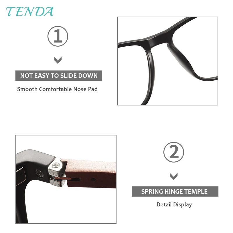 Men Square Polarized Clip On Sunglasses Fashion Lightweight Flexible TR90 Vintage Glasses Frames For Degree Lenses 240528