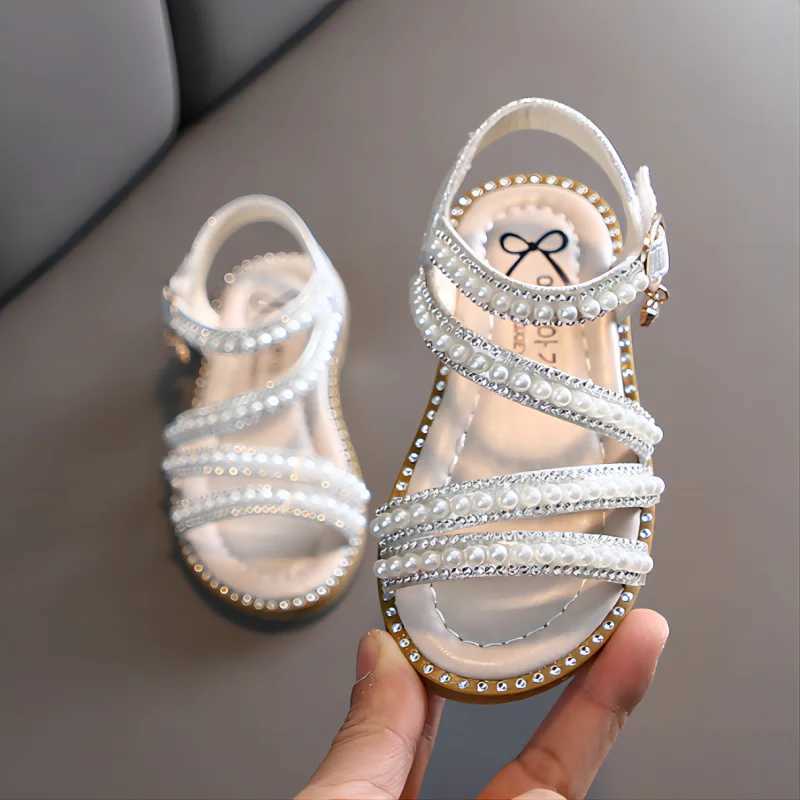 Sandals Girl Summer Fashion Kids Baby Girls Bling Rhinestone Princess Single For Little Big Shoes WX5.28N4N6