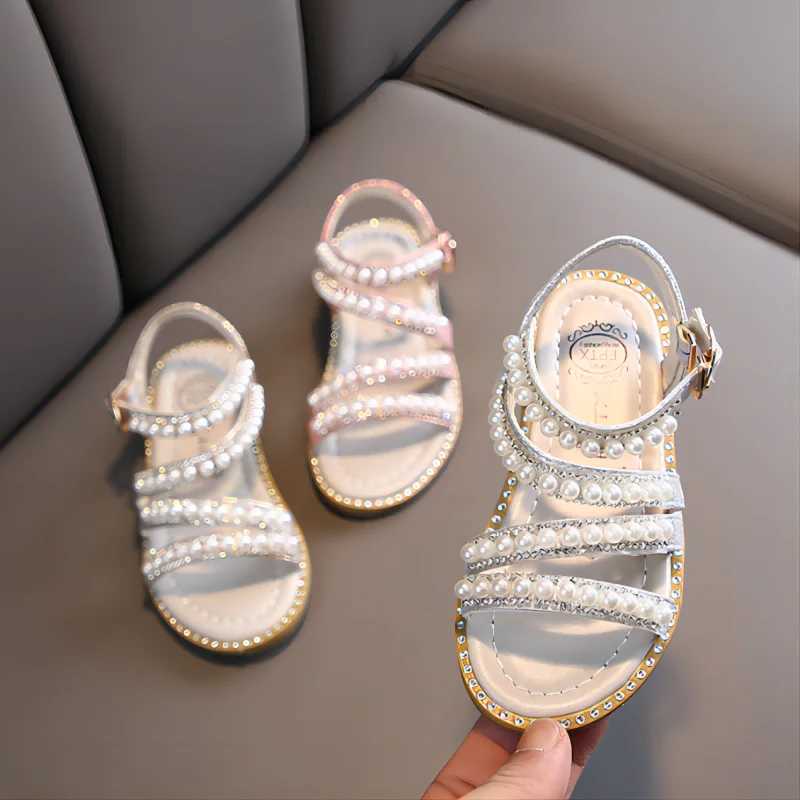 Sandals Girl Summer Fashion Kids Baby Girls Bling Rhinestone Princess Single For Little Big Shoes WX5.28N4N6
