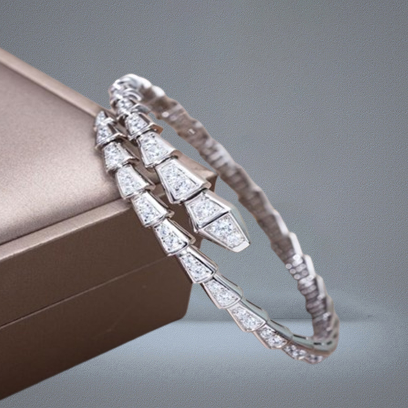 Designer Bracelets Luxury Silver Torque Bangle Bamboo Bone Bracelets For Women Adjustable ne Full Diamonds Bracelet 3 Colo