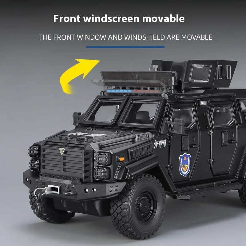 Diecast Model Cars 1 24 Ford F550 Sabertooth Off Road Armorvehicle Modified Car Alloy Diecast Model Car Sound Light Children Toy Gift Box Present