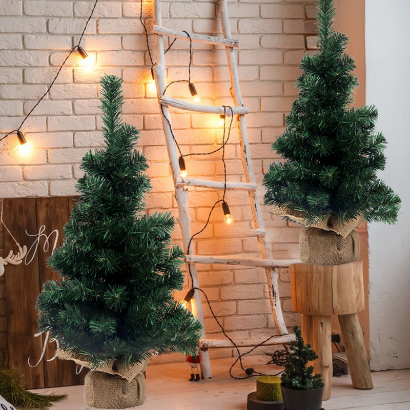 40/50/60CM Artificial Tabletop Christmas Tree Window Ornament Green Cedar Needle Tree Noel Xmas New Year Home Navidad Decoration 64bee
