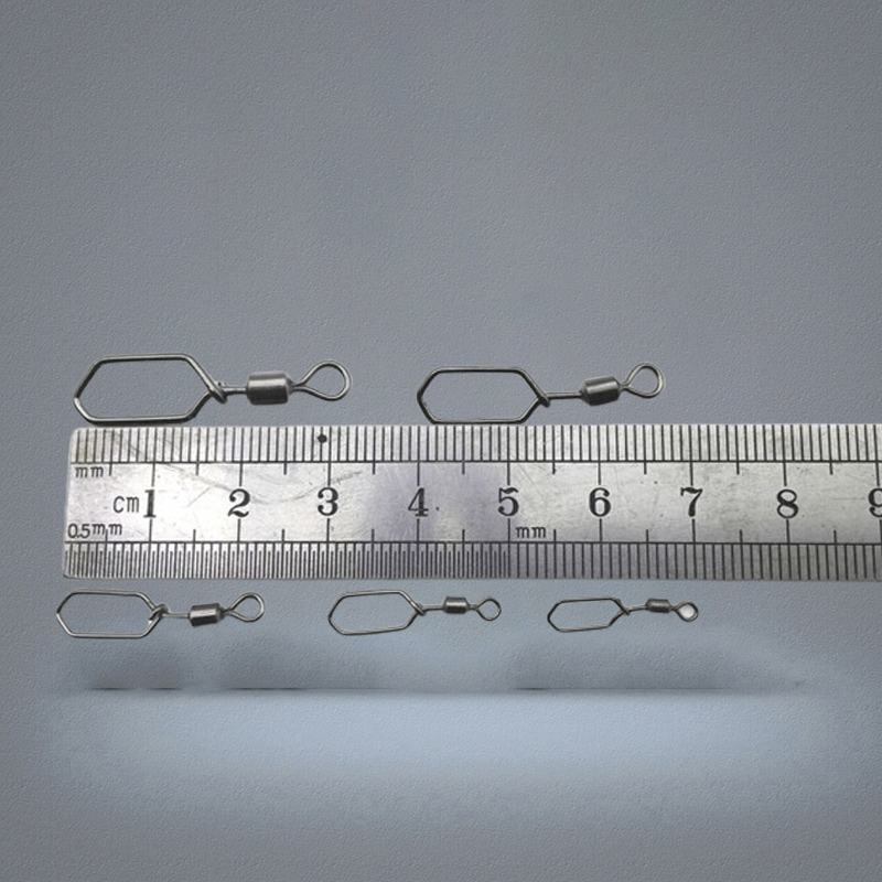 Rompin 20pcslot swing square snap rolling swivels fishing hook lure connector fishing swivel pesca fishing accessories