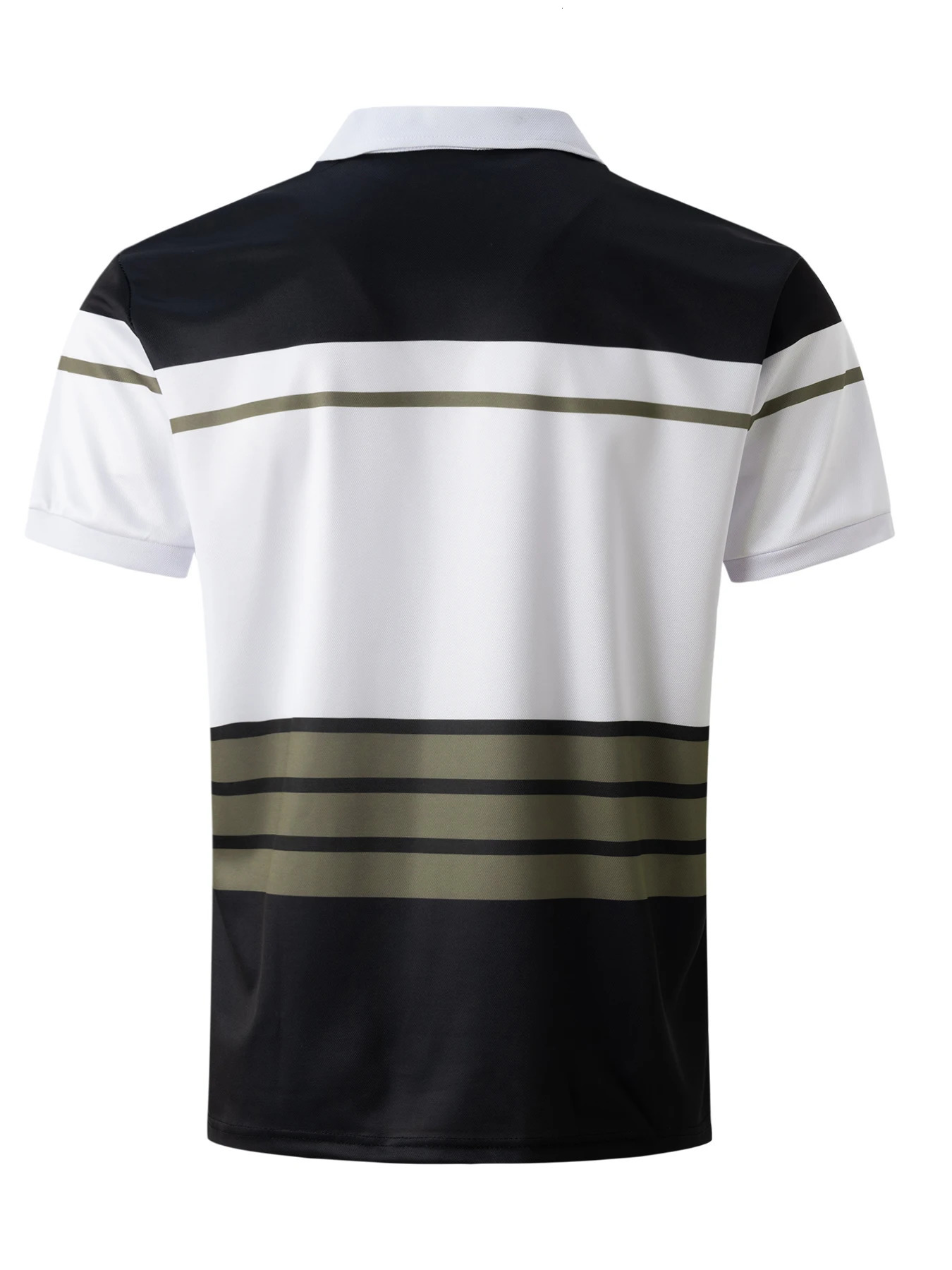 2024 Summer Short Sleeved Polo Shirt Men Casual England Style Stripe Printing TShirt Breathable Clothing Top 240513