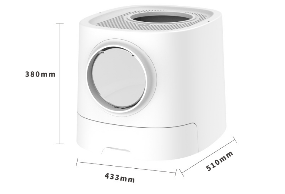 Simple Cute Cat Litter Box With Lid Top Entrance Splash-proof Large Cat Toilet Box Trays With Cat Litter Spoon