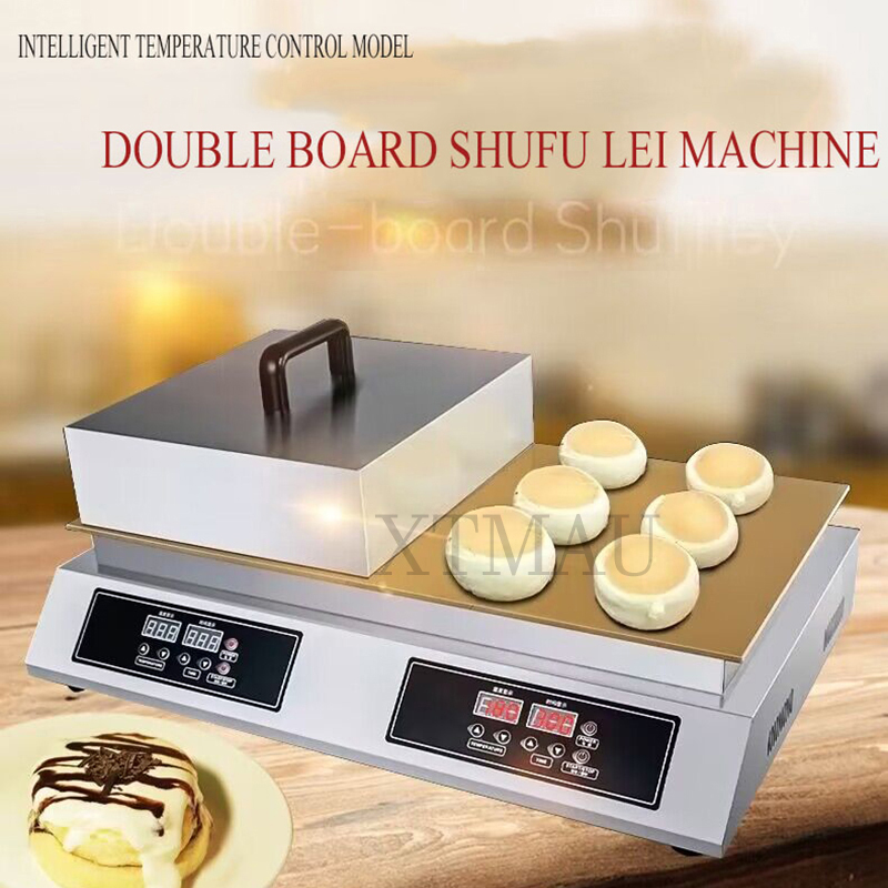 Commercial Double Head 110v 220v Souffle Maker Snacks Machine Copper Pan Rapid Heating Fluffy Pancake Baker Souffler Machine