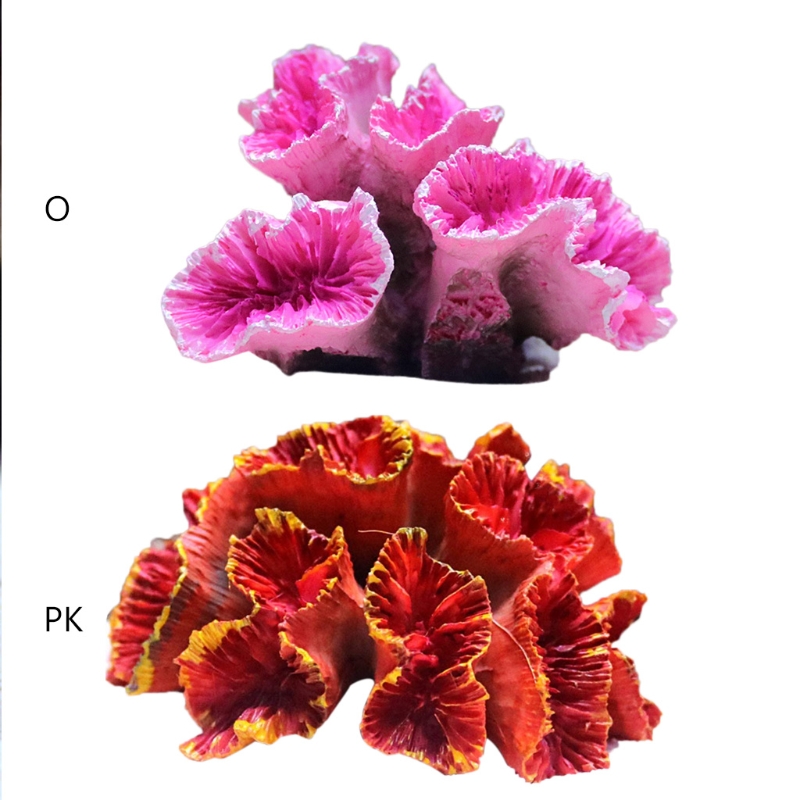 Artificial Coral Plant Polyresin Coral Ornaments Aquarium Decor for Fish for Tank Landscape Decoration 2.7"x2.4"x1.