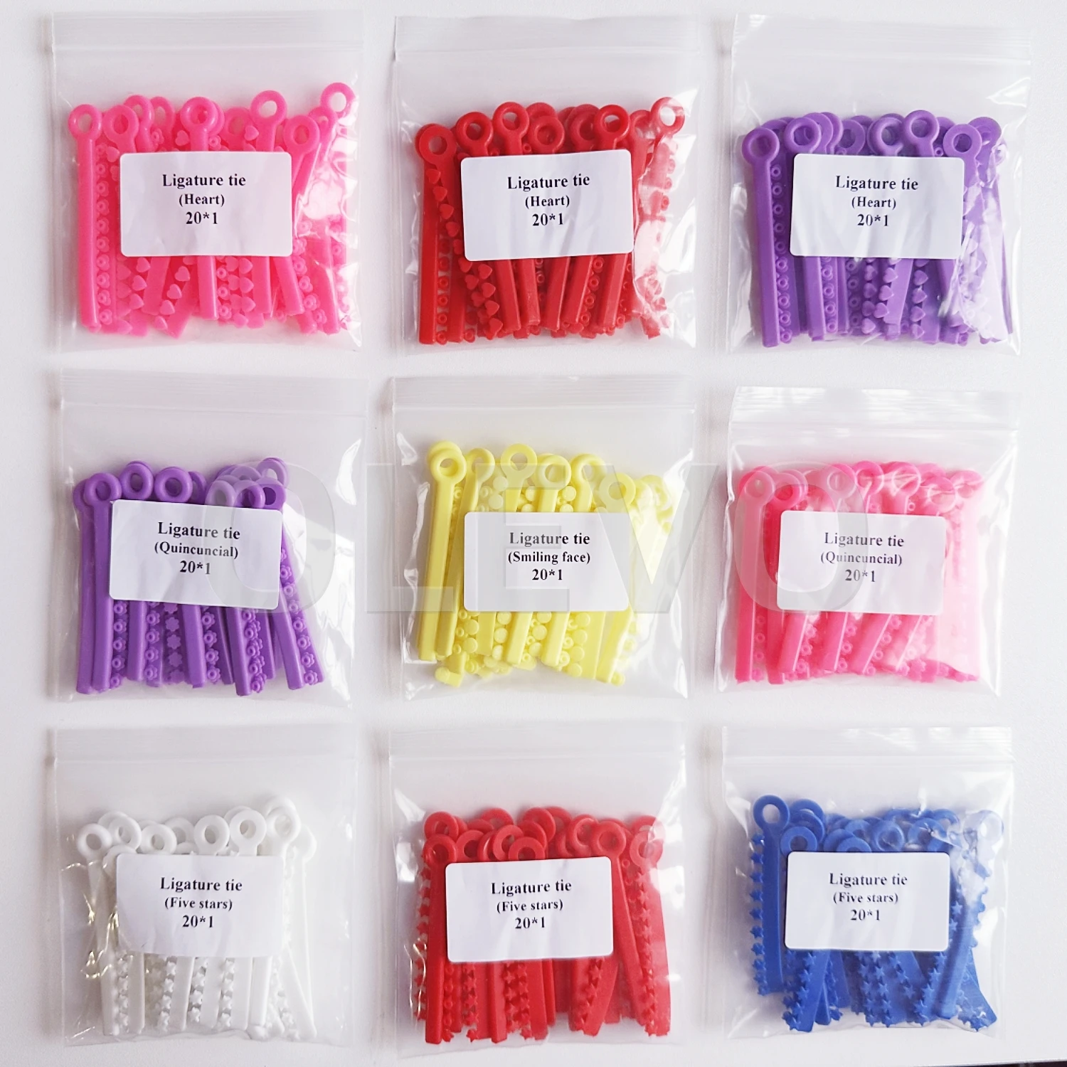 Dental Elastic Ligature Ties Orthodontic Bands Personalized Designs Colorful Star Heart flower Smiley for Ortho Braces Brackets
