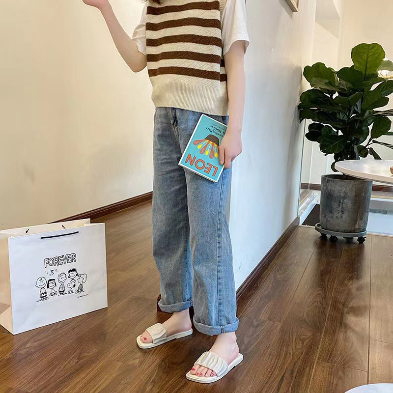 Outwear Women's Summer for New Coog Anti slip and Wear Resistant Fashionable Fairy Style Beach Shoes One word Slippers Lhshoe