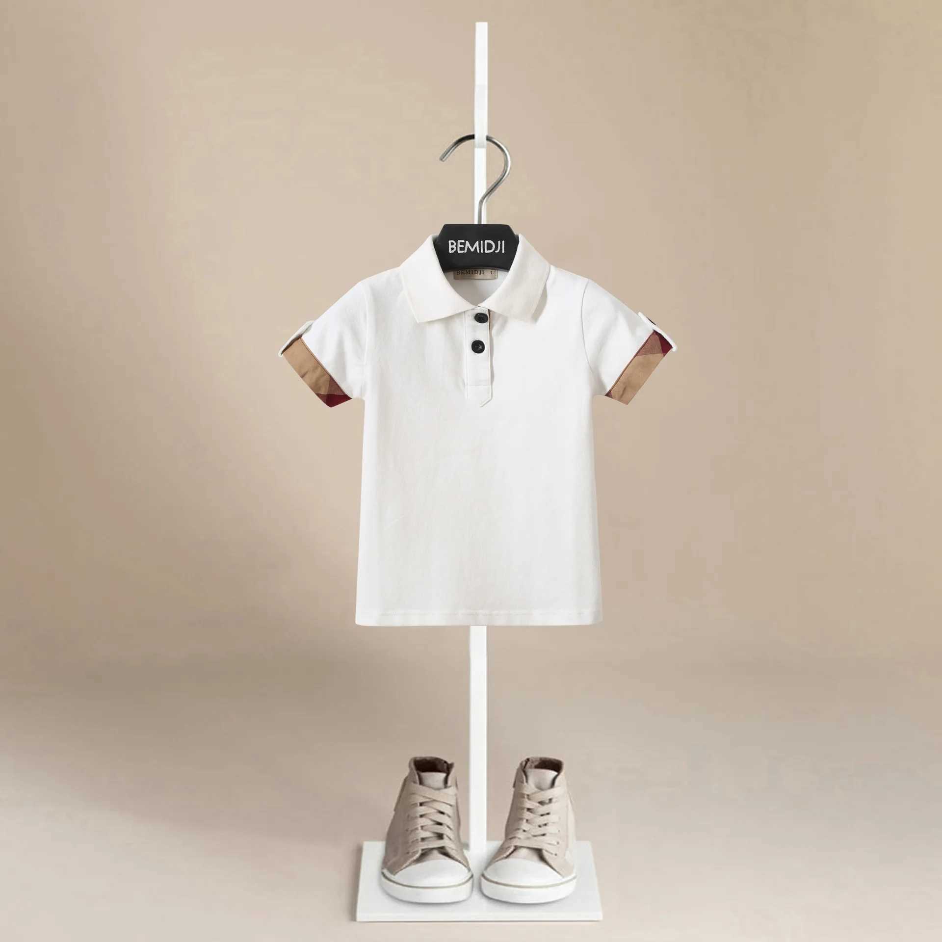 Polos Polos Design Summer Boys Shirt Fashion Childrens Short Seven Piece T-shirt Striped Childrens Cotton Clothing 1-9 Year Old Boys Top Direct Shippi