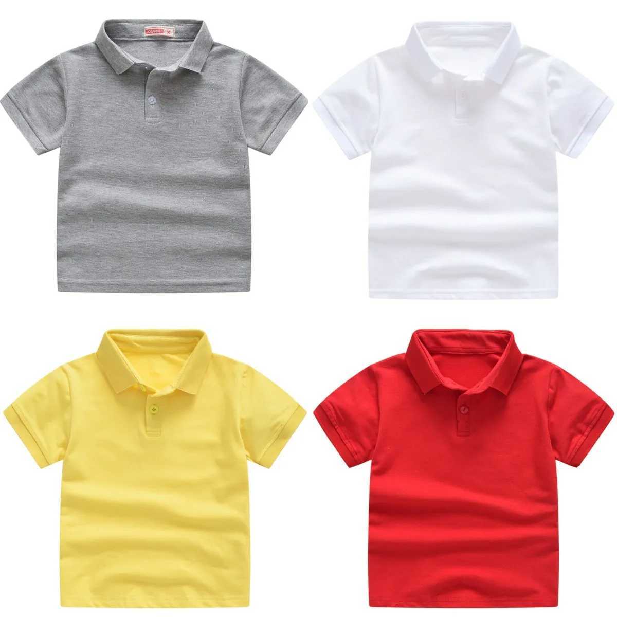 Polos Polos 2-9Y Childrens Polo Shirt Summer Boys and Girls Cotton Short Seven T-shirt Baby Casual T-shirt Solid Color Top Childrens Clothing WX5.29
