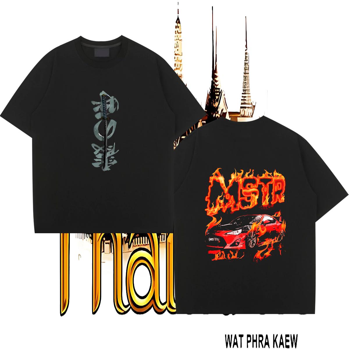 2024 DIY T Shirts Men Black Oversized Tshirts Sport O-Neck Short Sleeve Cotton Popular Clothes