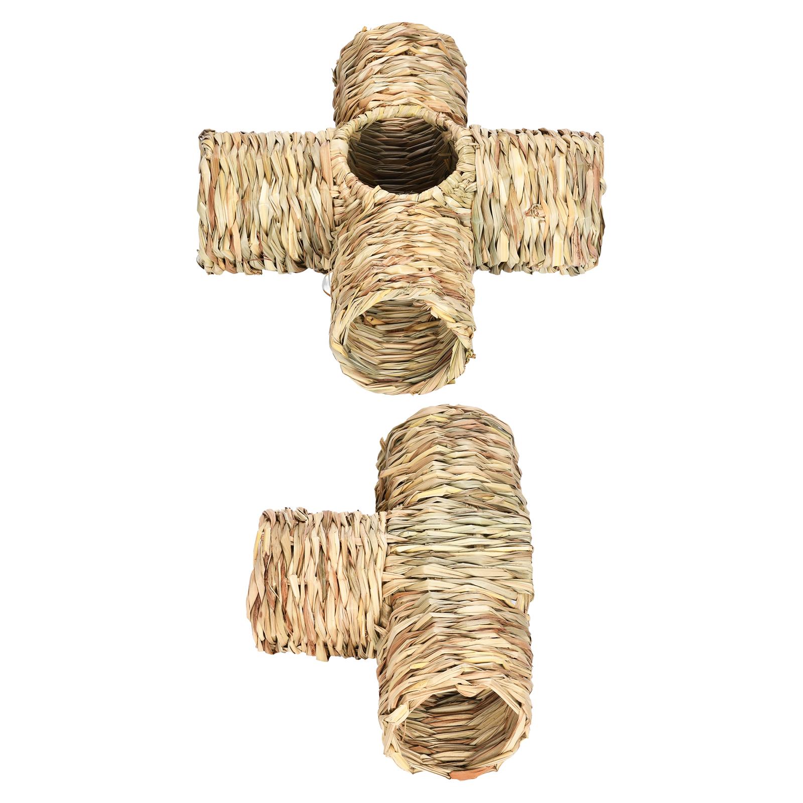 Hamster Grass Tunnel Nest Pet Supplies Play Toy Rabbit Tunnel Tube Straw House for Squirrel Mice Chinchilla Hedgehog Rats