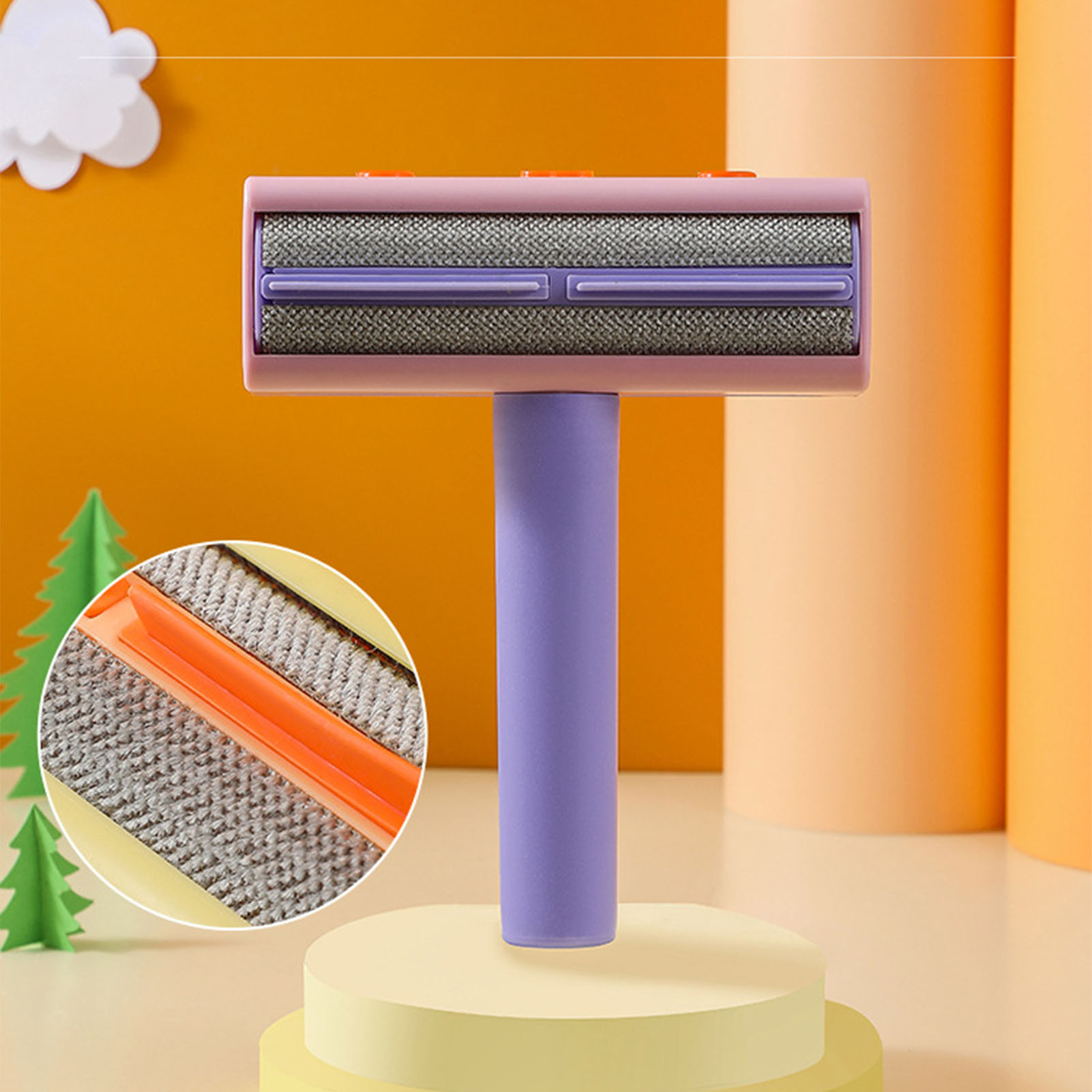 Cat Hair Remover Roller Detachable Washable Pet Hair Removal Tool Pet Lint Roller For Household Cleaning