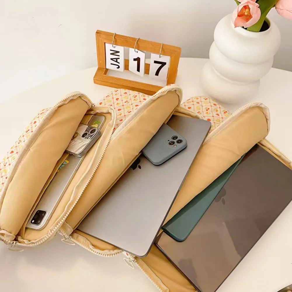 11-15.6 Inch Flower Pattern Shockproof Laptop Sleeve Table Cover for Macbook Ipad Pro 11 12.9 Air HP ASUS Laptop and Table Bags 240528