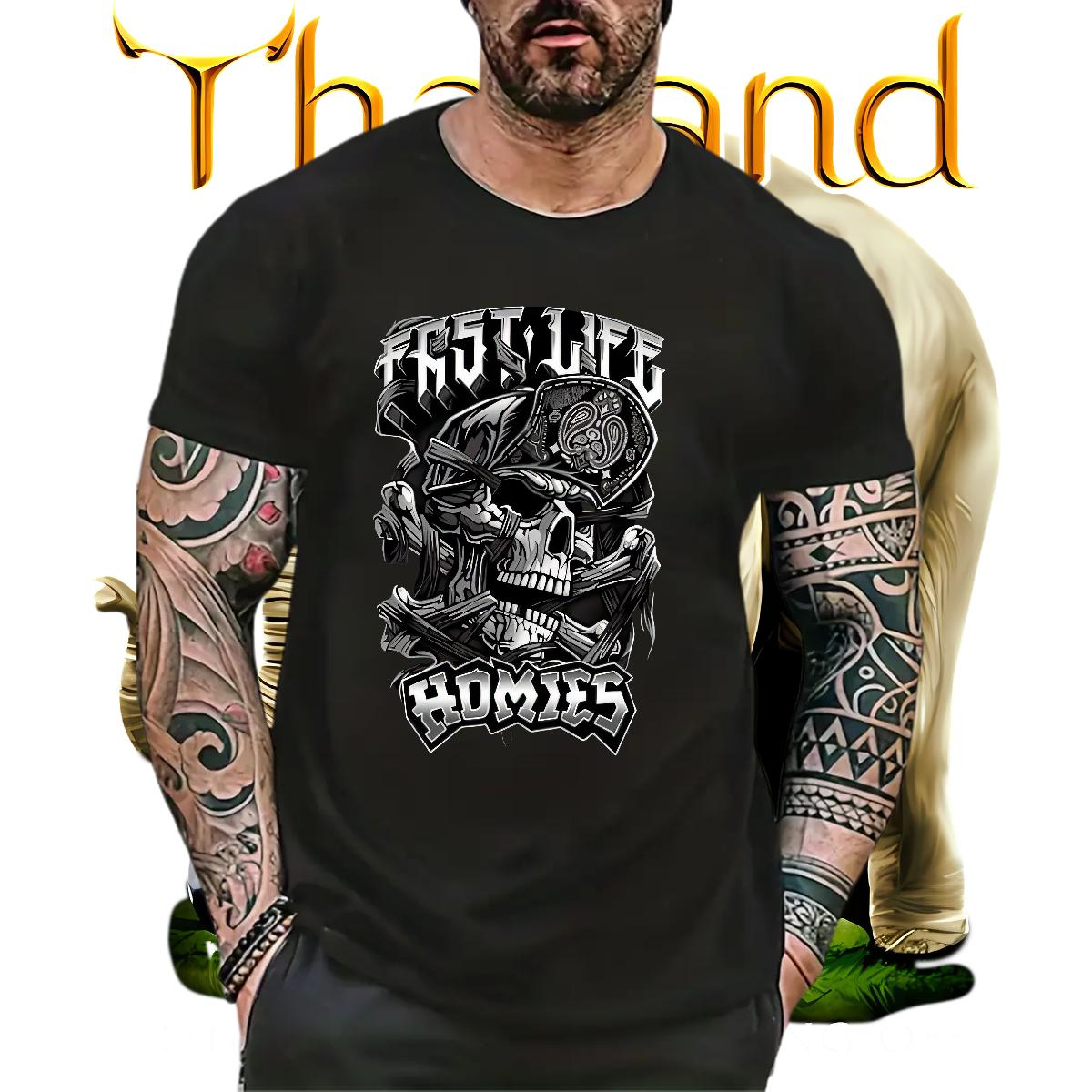 Classic Men T Shirts Cartoon Print Couples T Shirts Daily Wear Cotton O Neck Short Sleeves Soft Wear