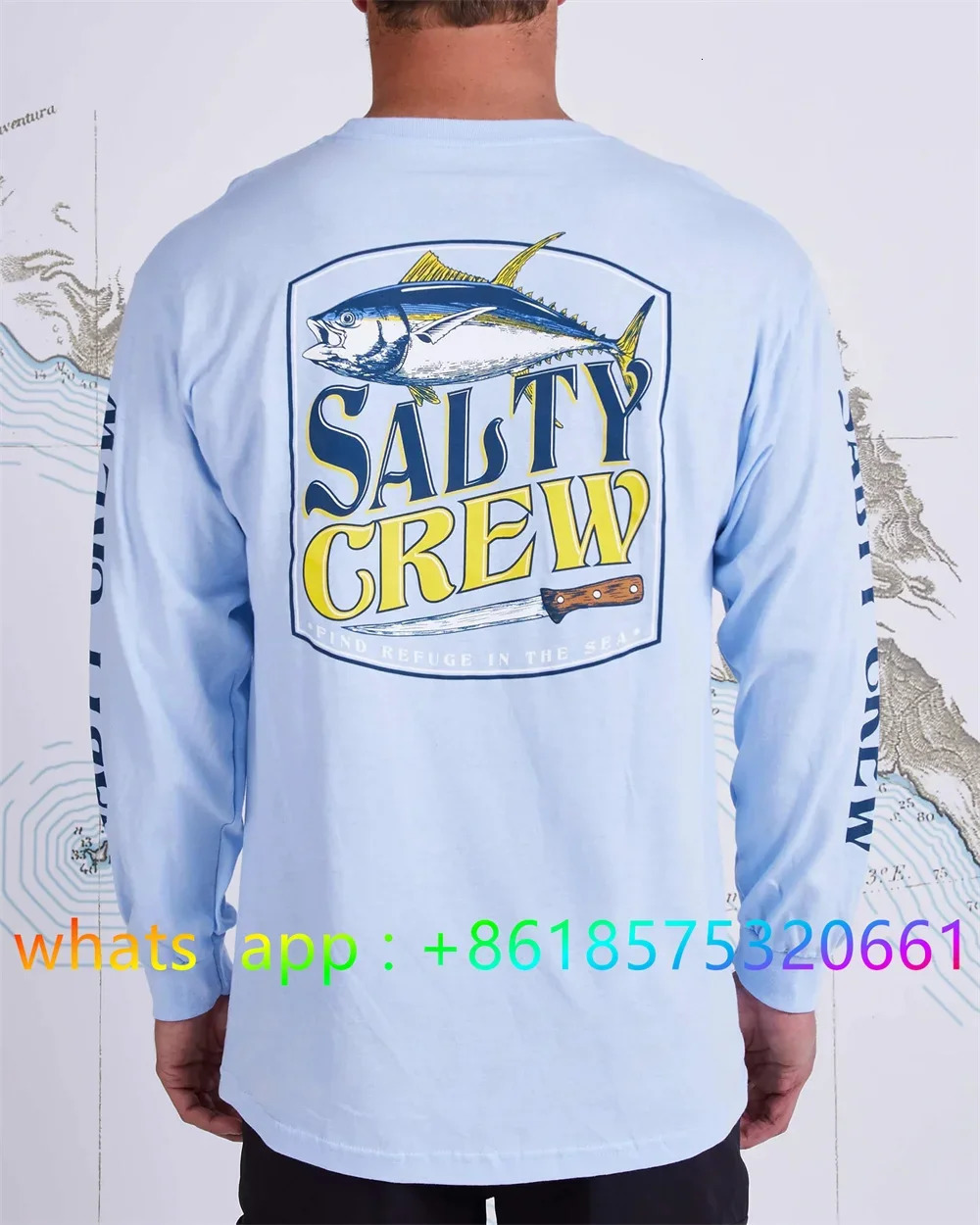 Fishing Wear Mens Crewneck Shirt Print Camisa De Pesca Fishing Long Sleeve Uv Protection T-shirt Performance Angling Clothing 240520