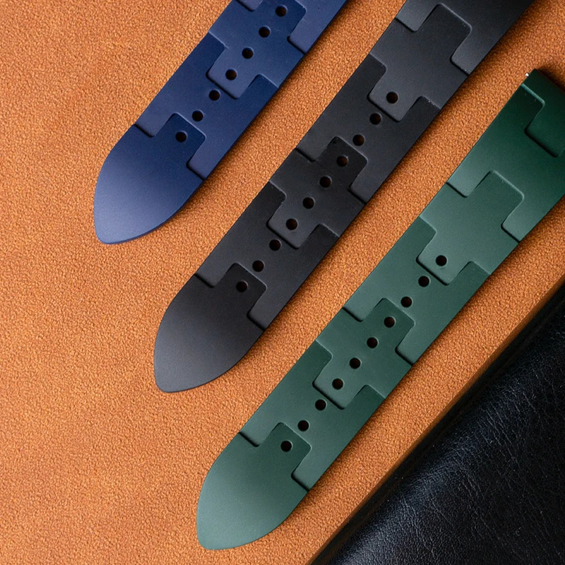High grade fluororubber strap FKM 25mm Herm strap bracelet for men and women diving waterproof quick release strap 240603