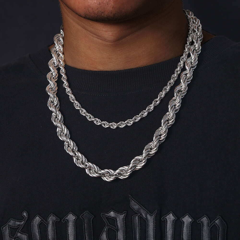 6mm 12mm Luxury 14K 18K Gold Plated Solid 925 Sterling Silver VVS Moissanite Diamond Iced Out Lock Rope Chain Necklace For Men