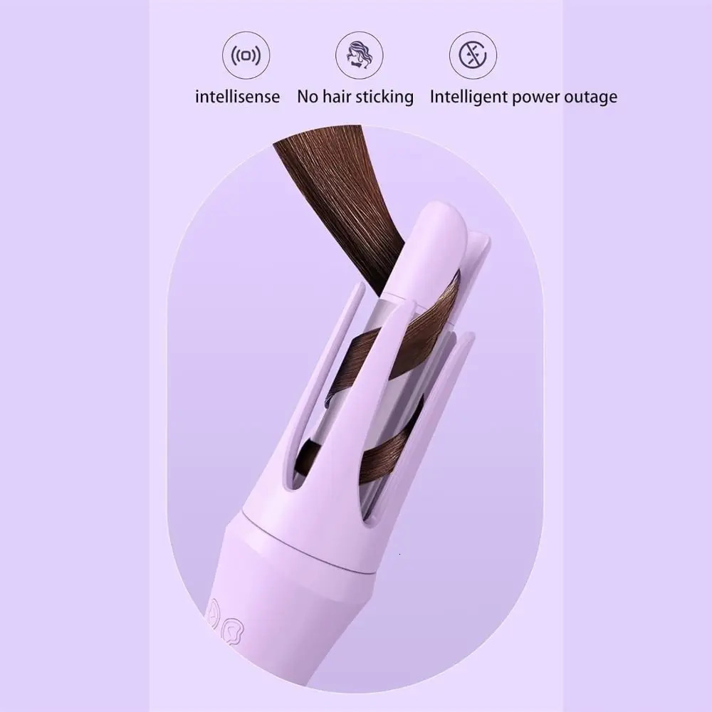 with 3 Temps Curling Iron Travel for Hair Styling Auto Rotating Curing Wand Solid Color Long Short Hair Automatic Hair Curler 240530