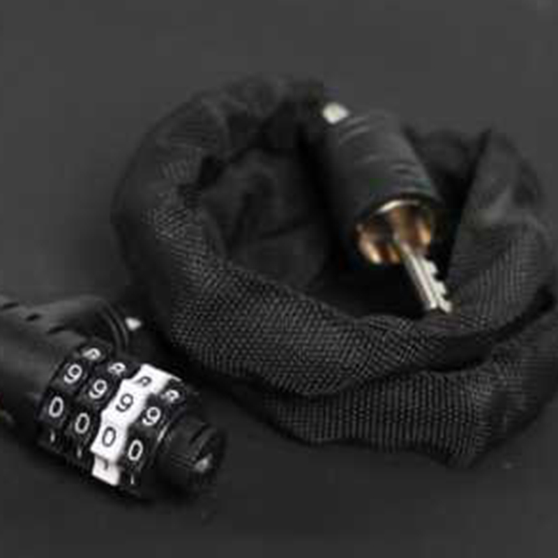 Secure Anti-Theft Bicycle Chain Lock Featuring Four-Digit Combination for Mountain Bikes