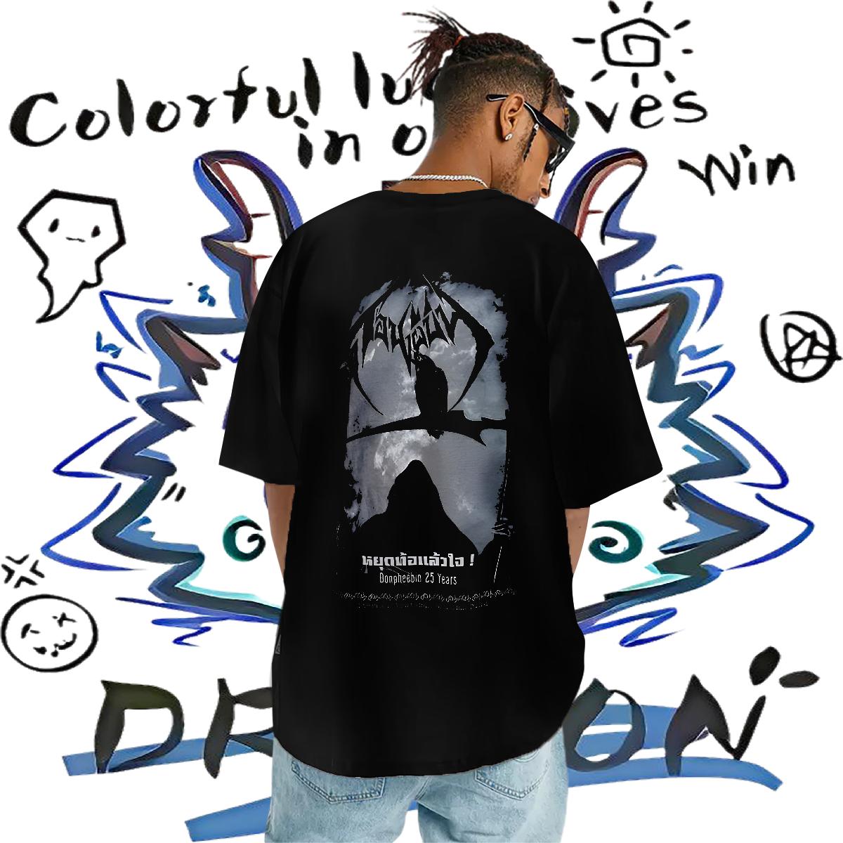 2024 Summer Men T Shirts Black White Men Clothes T-Shirt Beach Short sleeve Cotton Soft Loose Tee Shirt