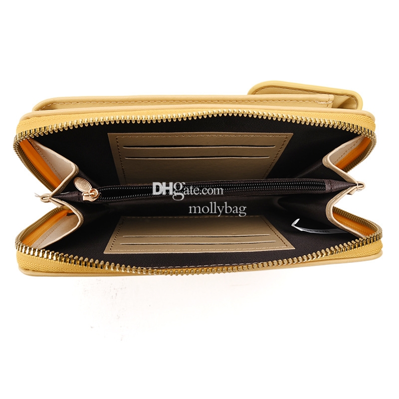 High quality women's designer fashionable retro phone bag practical crossbody shoulder bag multifunctional long leather wallet waterproof multi-c