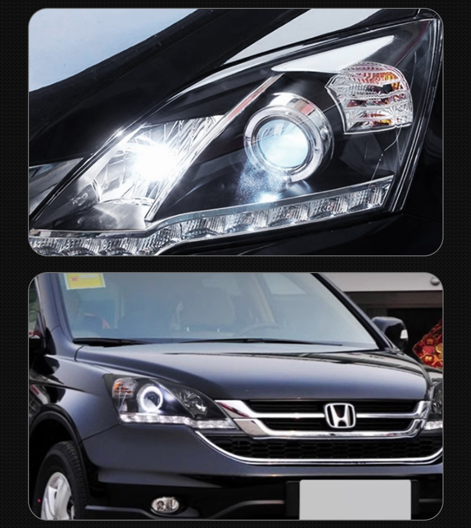 LED Headlight for CR-V 2007-2011 CRV DRL Double Lens Hid Bi Xenon Headlights Front Daytime High Low Beam