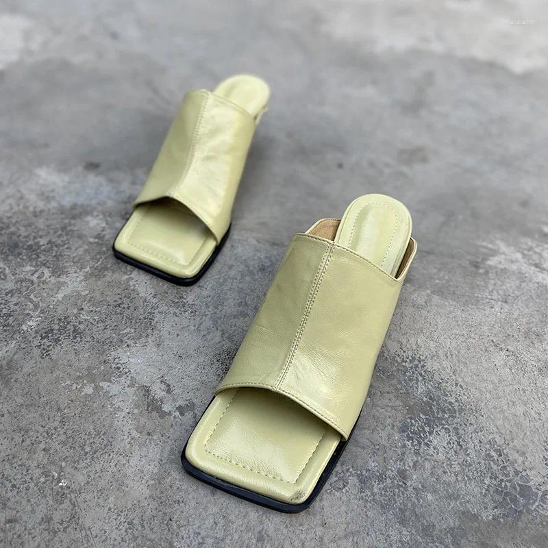 Slippers Fashion Women's Mules Peep Toe Female Slides Shoes Summer Women Gladiator Sandal Woman Thin High Heel Ladies