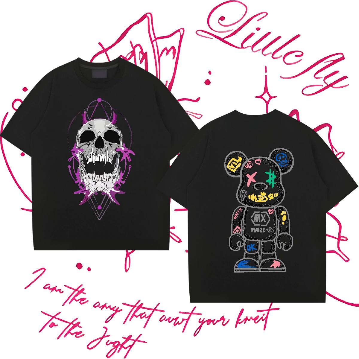 Fashion Casual Man T Shirts Cartoon Printing S-3XL Men Tops Tees Spring Summer Cotton Breathable Short Sleeve Unisex Tops Tees