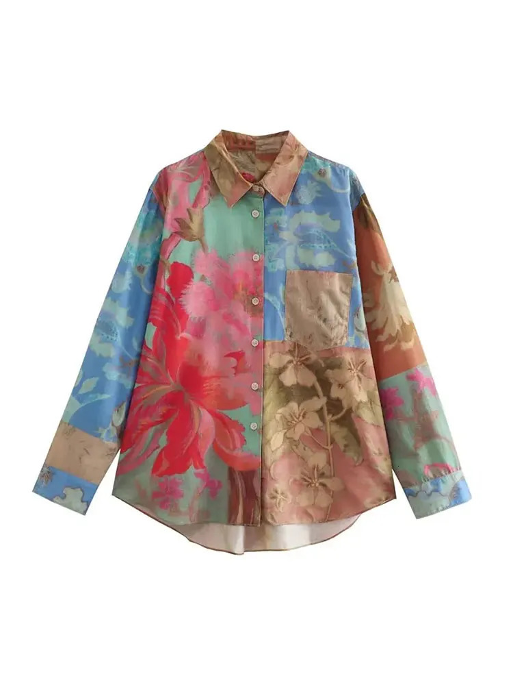 TRAF Woman Pants Sets Fashion Print Shirts Women Suit Long Pants Casual 2 Pieces Women Outfits 240529