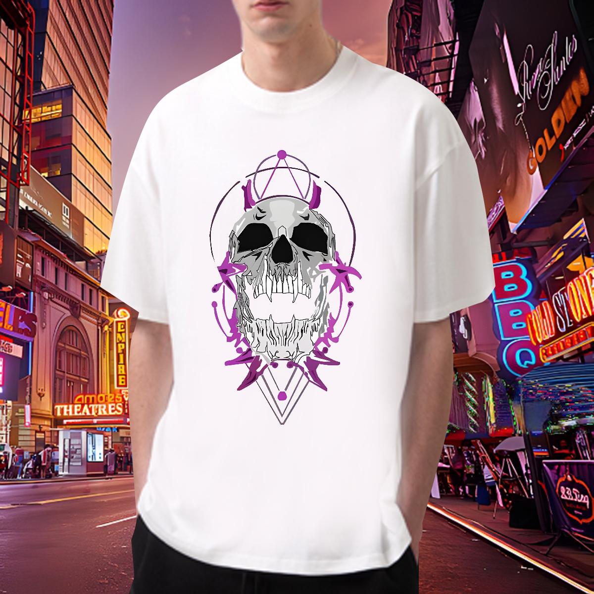 Customized T-Shirts for Men Black Oversized Men Clothes T-Shirt Hip Hop Street Breathable Short Sleeve Loose Tshirts