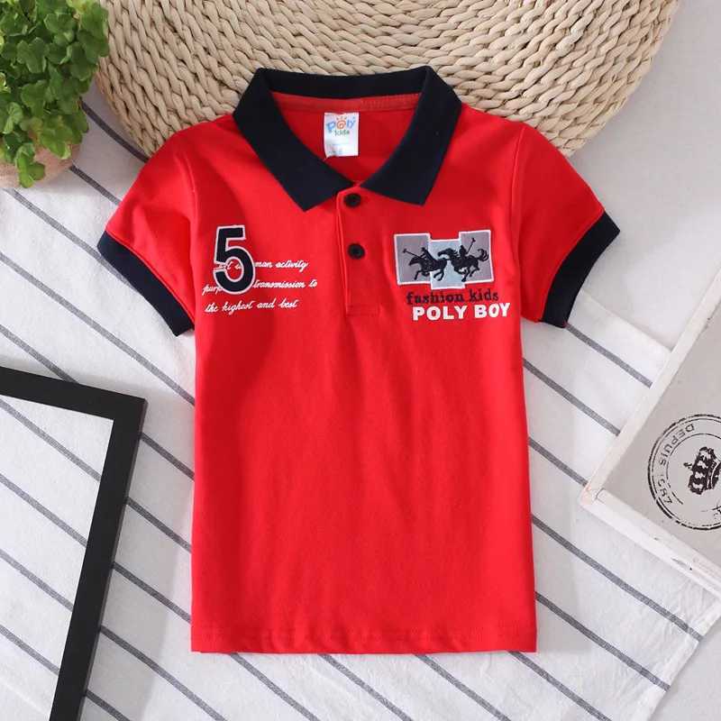 Polos Polos Boys Summer Polo Shirt Cotton Breathable Boys Clothing Pony Fabric Pattern T-shirt Childrens Polo Top 3-7T WX5.29