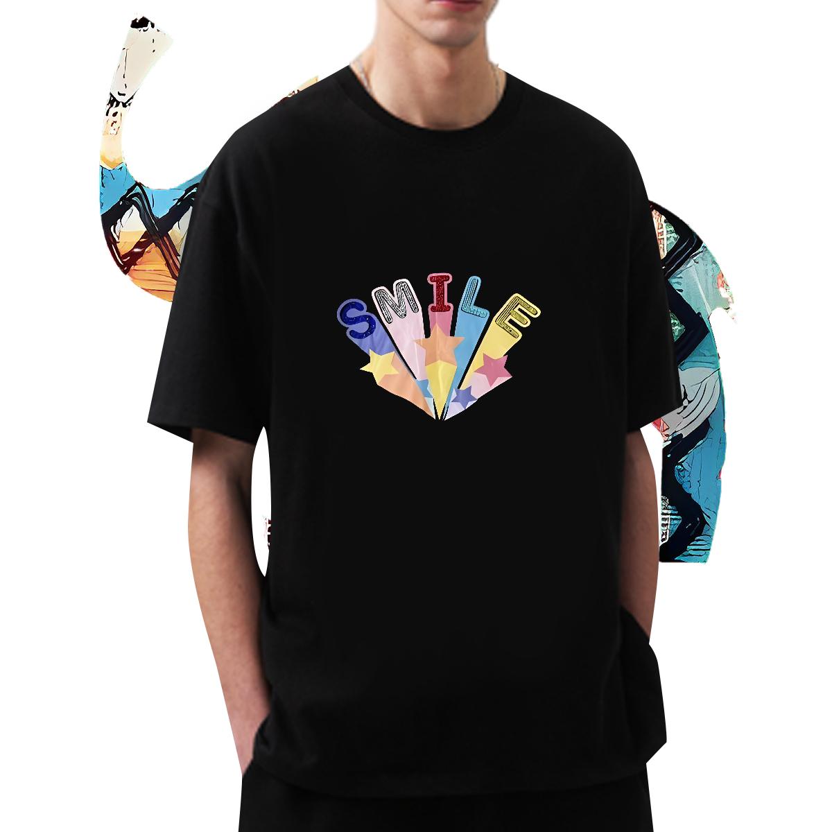 Wholesale Man T Shirts Oversized Couples T Shirts Street O-Neck Short Sleeve Cotton Comfortable Wear