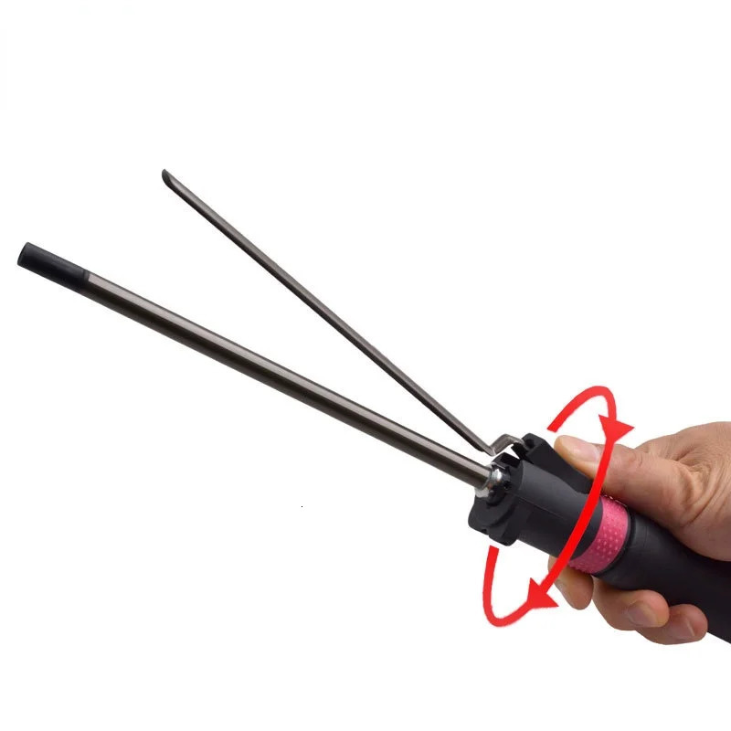 Rotating Curling Iron Professional Ceramic Hair Curler Wand LED Wand Curlers Hair Styling Tools 240V EU Socket 240530