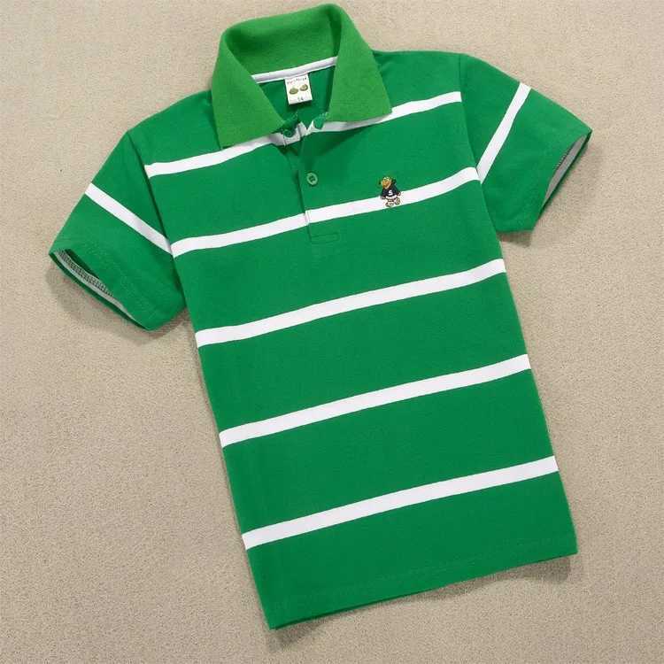 Polos Polos Boys Polo T-shirt Fashion Childrens Clothing Cotton Preschool Top High Quality Summer Childrens T-shirt isure 3-14 Years Old WX5.29