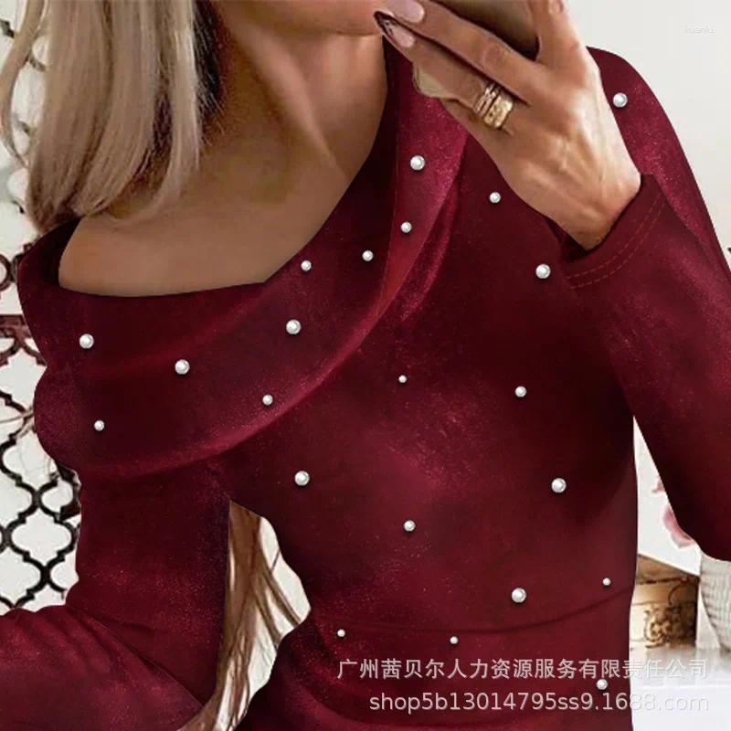 Casual Dresses Velvet Beaded Funnel Neck Dress Elegant Women Long Sleeve High Waist Corset Bodycon Party Evening Night Club Wear