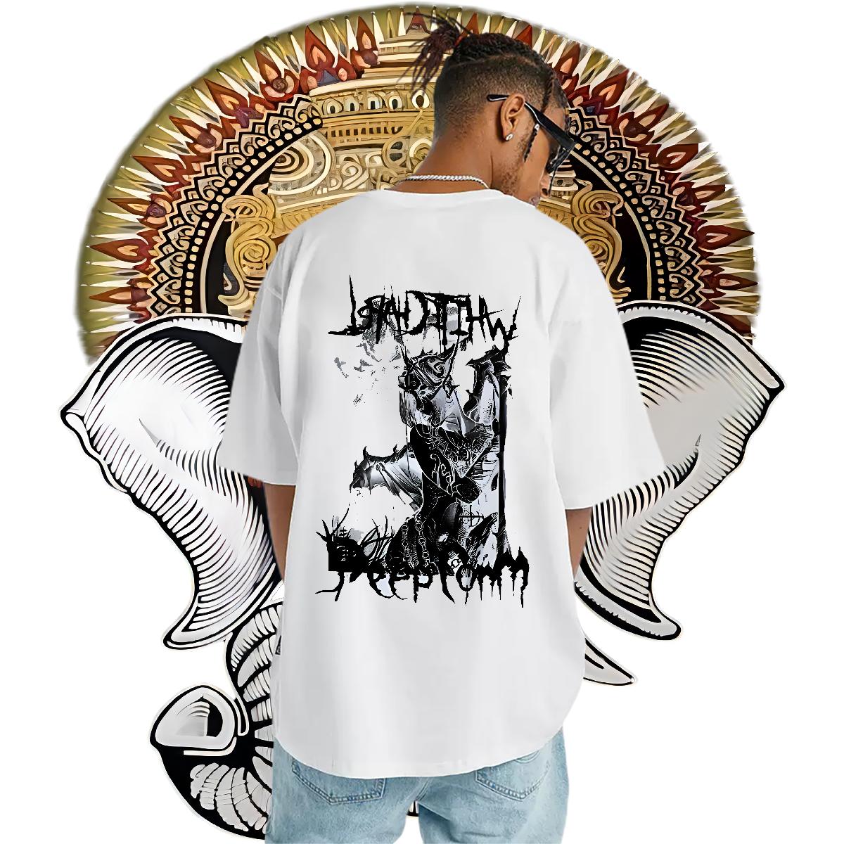 Fashion T Shirts Men Graphic Men Tshirts Daily Wear Round Neck Short Sleeve 5A Wear