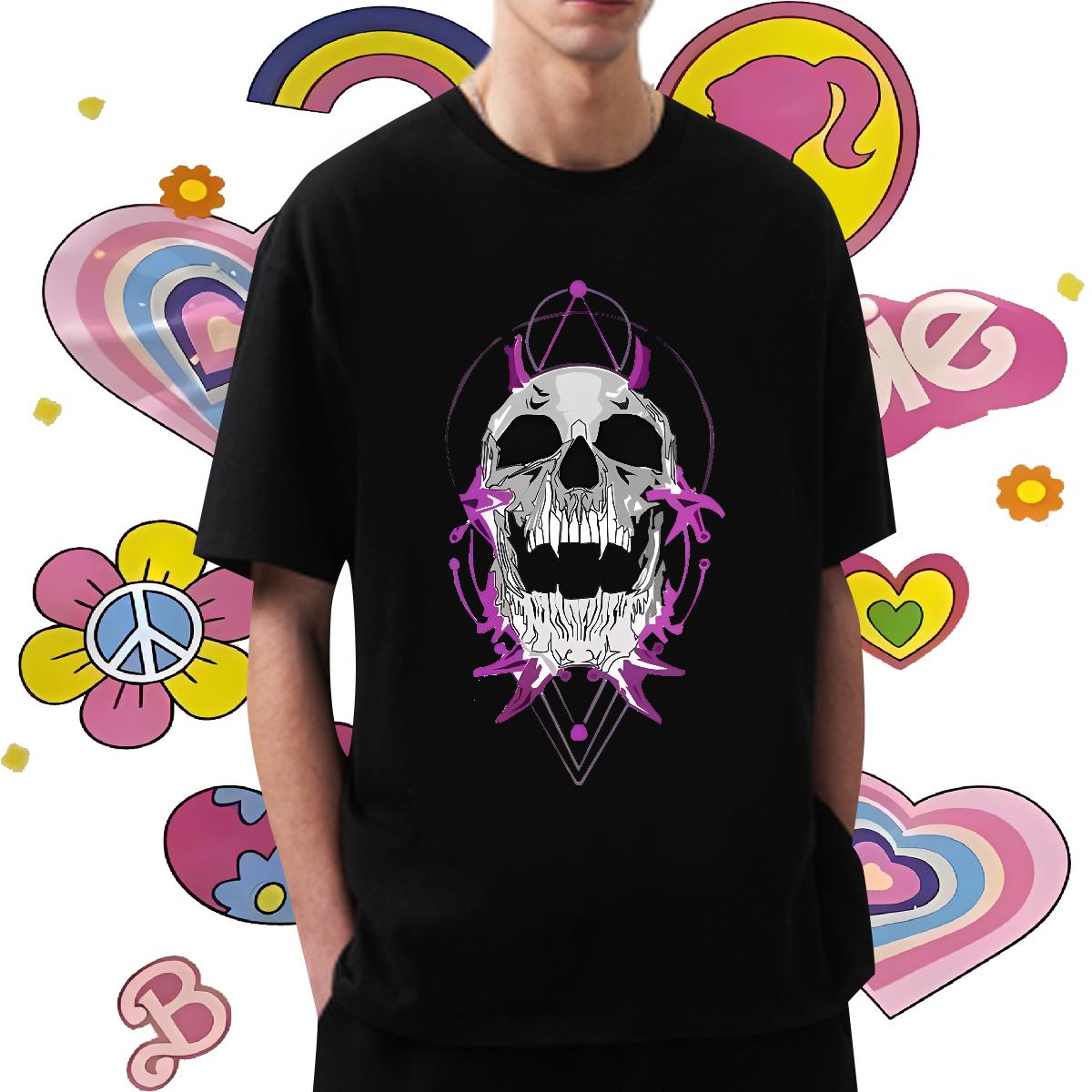 Fashion Casual T-Shirts Plus Size Cartoon Men Tshirts Sport Cotton Breathable Classic Tops Shirt