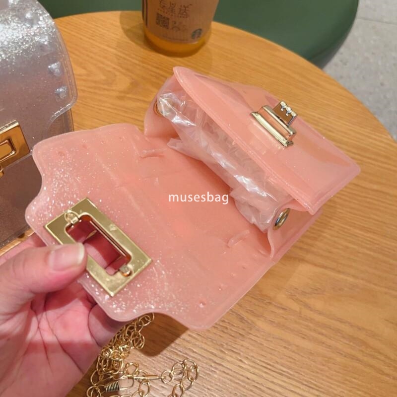 New handbag women's jelly summer transparent bag vertical mobile phone bag crossbody mini handbag novel jelly bag mini small bag