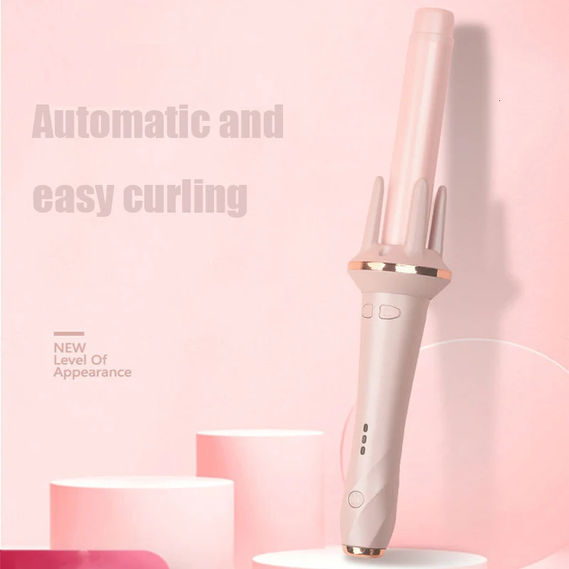 Portable Automatic Rotating Curler Rechargeable Rotating Ceramic Barrel Curling Ceramic Hair Curler 240530