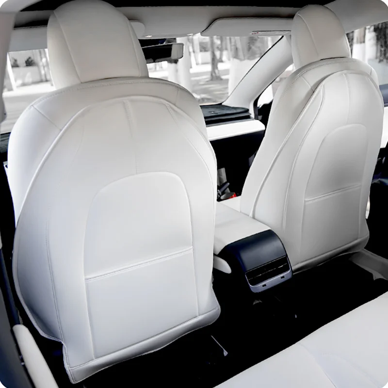 For Tesla Model3 Y 3+ Highland 2024 Seat Anti Dirty Pad Leather Rear Backrest Half Pack Protective Pad Car Interior Accessories