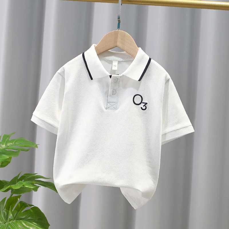 Polos Polos Boys casual polo shirt summer fashion youth cotton breathable short seven lapel ter T-shirt childrens clothing 2-12Y WX5.29