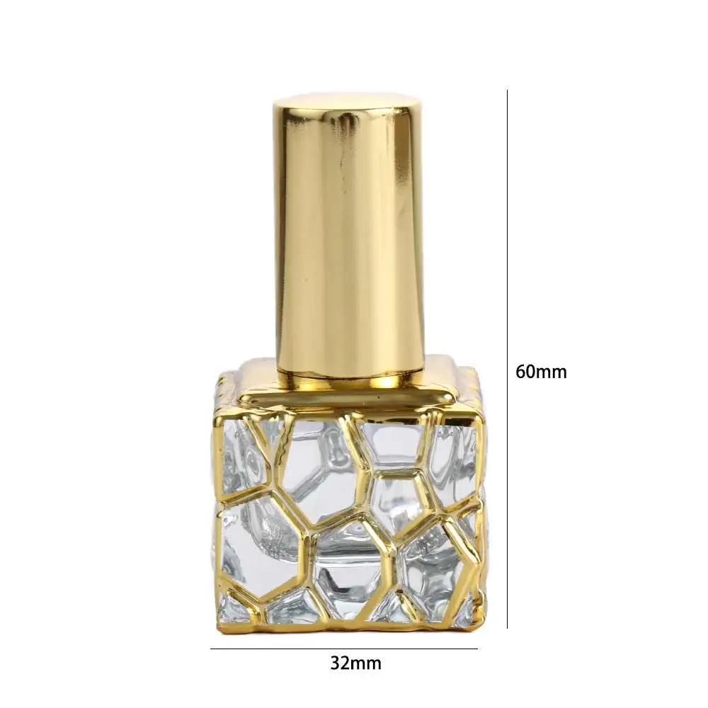 10ml Mini Glass Spray Bottle Luxury Perfume Empty Cosmetics Alcohol Bottles Refillable Atomizer Portable Gold Sprayer