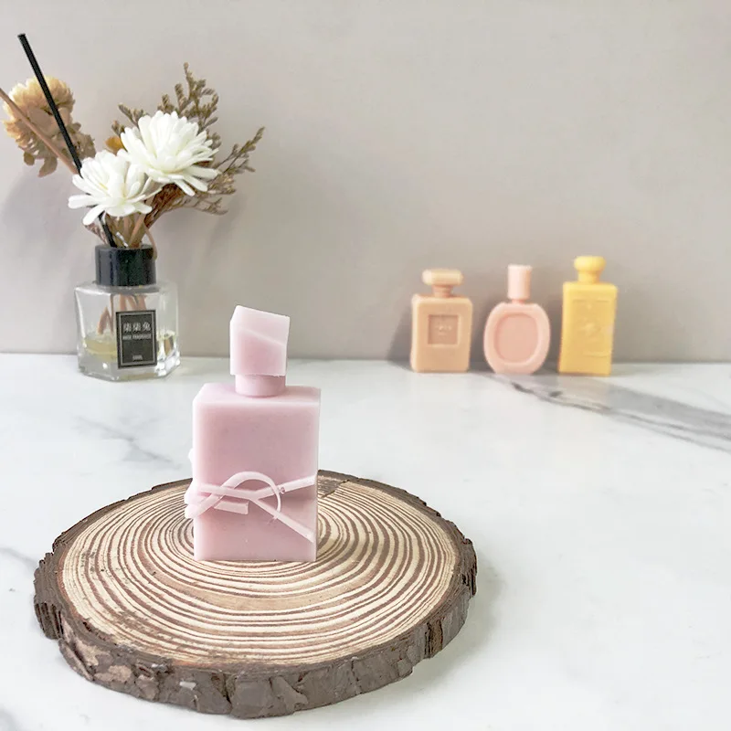 Perfume Bottle Shape Scented Candle Silicone Mold DIY Handmade Soap Wax Candles Making Supplies DIY Perfume Ornament