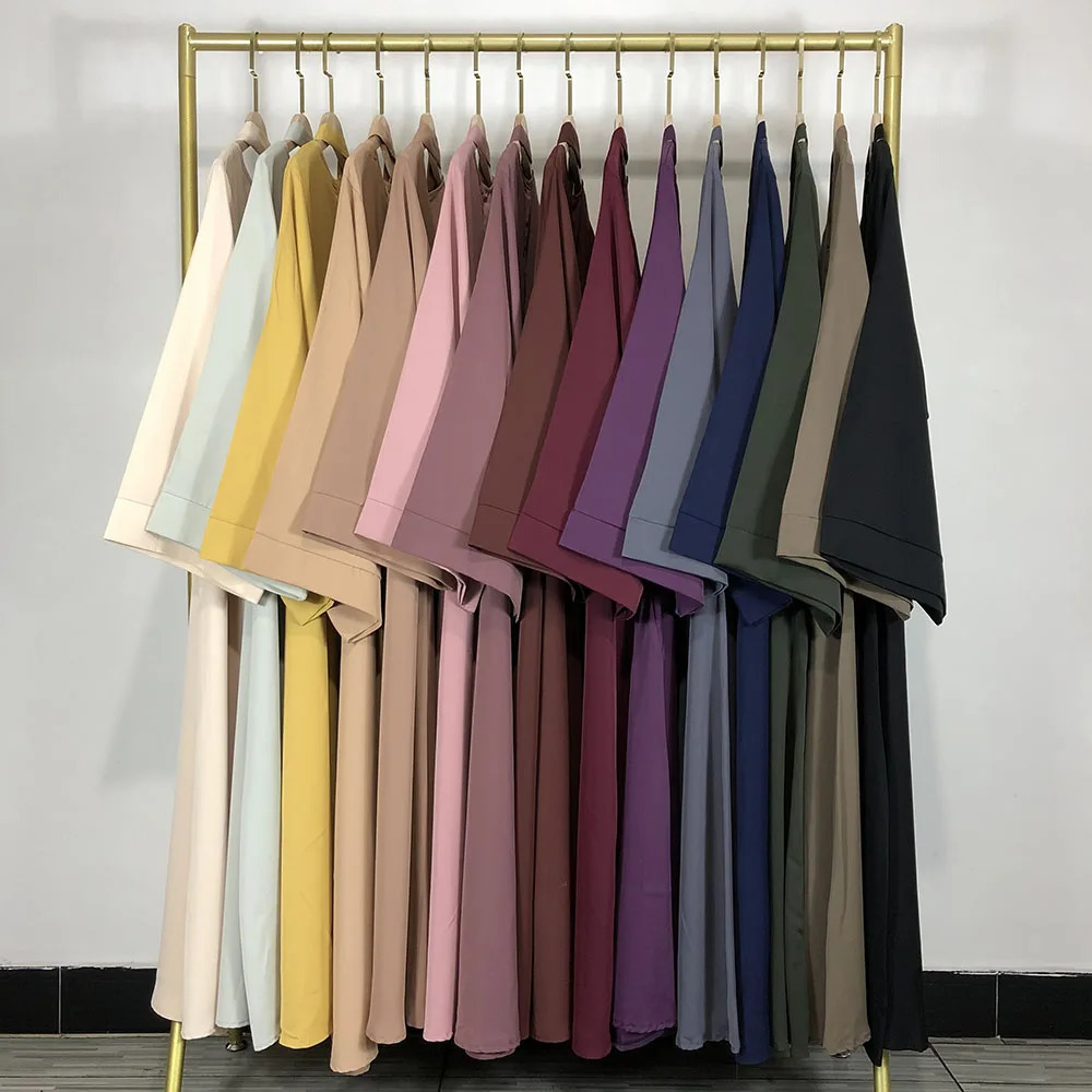 15 Colors Basic Plain Nida Abaya With Free Belt High Quality Muslim Women Modest Simple Dress EID Ramadan Islamic Clothing 240529