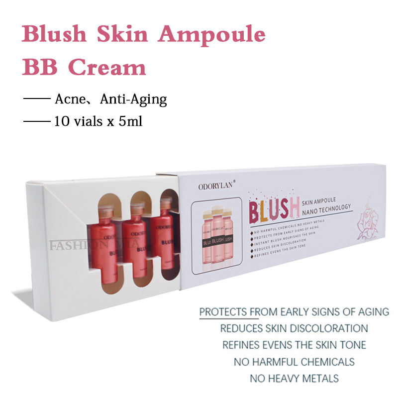 Korea 5ml Semi-Permanent Glow Blush BB Cream Ampoule Serum Set Whiten Brightening Serum Concealer Treatment Makeup Skin Care