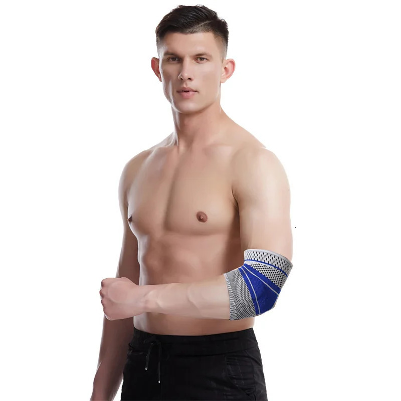 Zooboo Silicone Elbow Pads Tennis Sports Baskeball Volleyball Support Pressure Arm Sleeve Crossfit Weightlifting Brace 240522