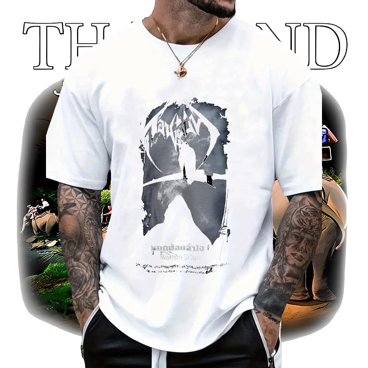 Fashion New T Shirt For Man White Plus Size Men Tops Tees Beach Cotton Breathable Short Sleeve Cool Design Tee Shirt