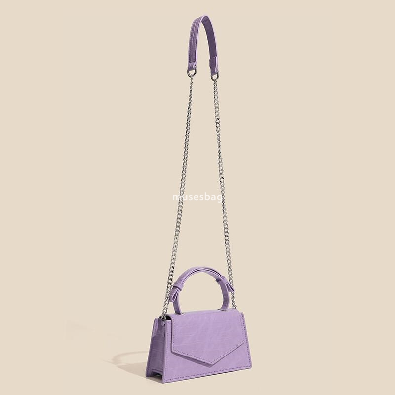 Luxury bag for women's mini handbag chain bag with crocodile pattern purple mini fashionable casual hand to improve quality crossbody bag